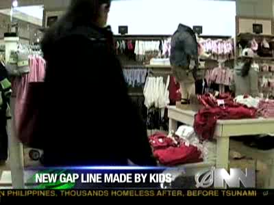 Onion News report on the new clothing line released by Gap. Where the kids clothes range is made by kids!