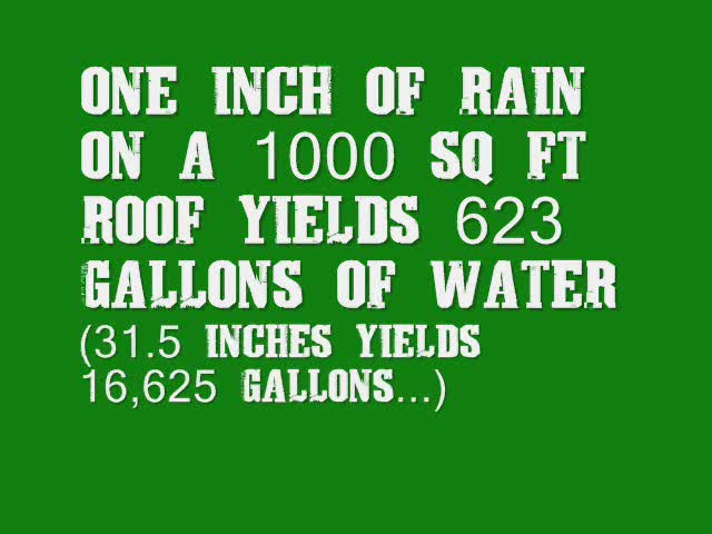 This system can provide a sustainable supply of water to be used for irrigation. 5 115 volt water pump (placed in the reservoir used to transport water to irrigation site)5 indoor fan (used as a funnel to collect water from the roof gutter)