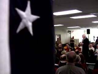 Sen. John McCain spoke at a forum on climate change and energy at Seacoast Media Group in Porstmouth NH on Thursday December 6 2007. "History will not judge the Bush administration kindly on the issue of climate change" McCain said.