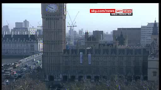 Activists on the roof of the houses of parliament in London protesting at the governments plan for a third runway