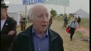Arthur Scargill former union leader discusses coal versus nuclear at the Kingsnorth Coal Power Station Protests in the UK