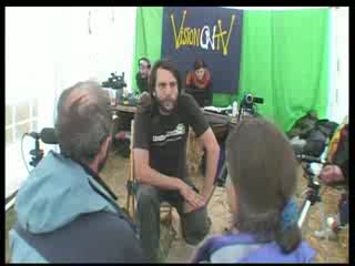 Report from inside the climate camp by VisionOnTV producing daily shows using solar power live-edit studio